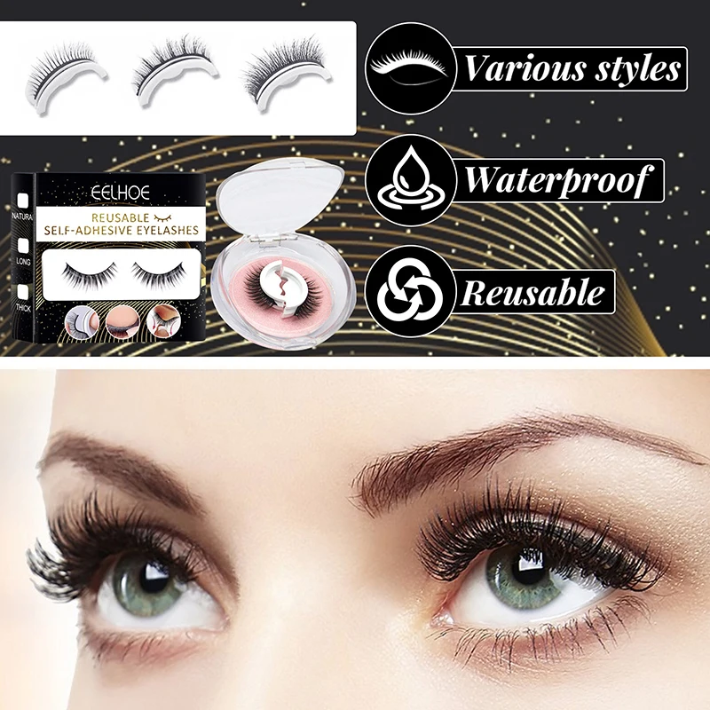 

1 пара, самоклеящиеся накладные ресницы, инструмент для наращивания ресниц