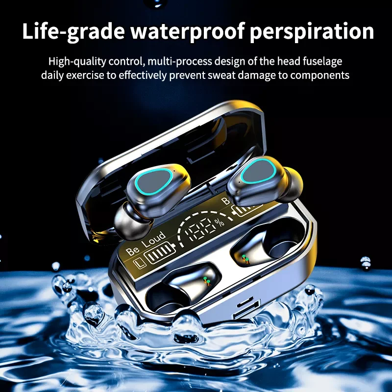 

New Wireless Bluetooth 5.2 Headphone Stereo Sports Waterproof Earhook With Microphone 3500mAh Charging Box