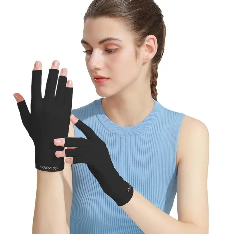 

Uv Nail Gloves Gel Nail Gloves UV Protection Breathable Sunblock Gloves Women With Hyaluronic Acid High Elasticity Skin-friendly