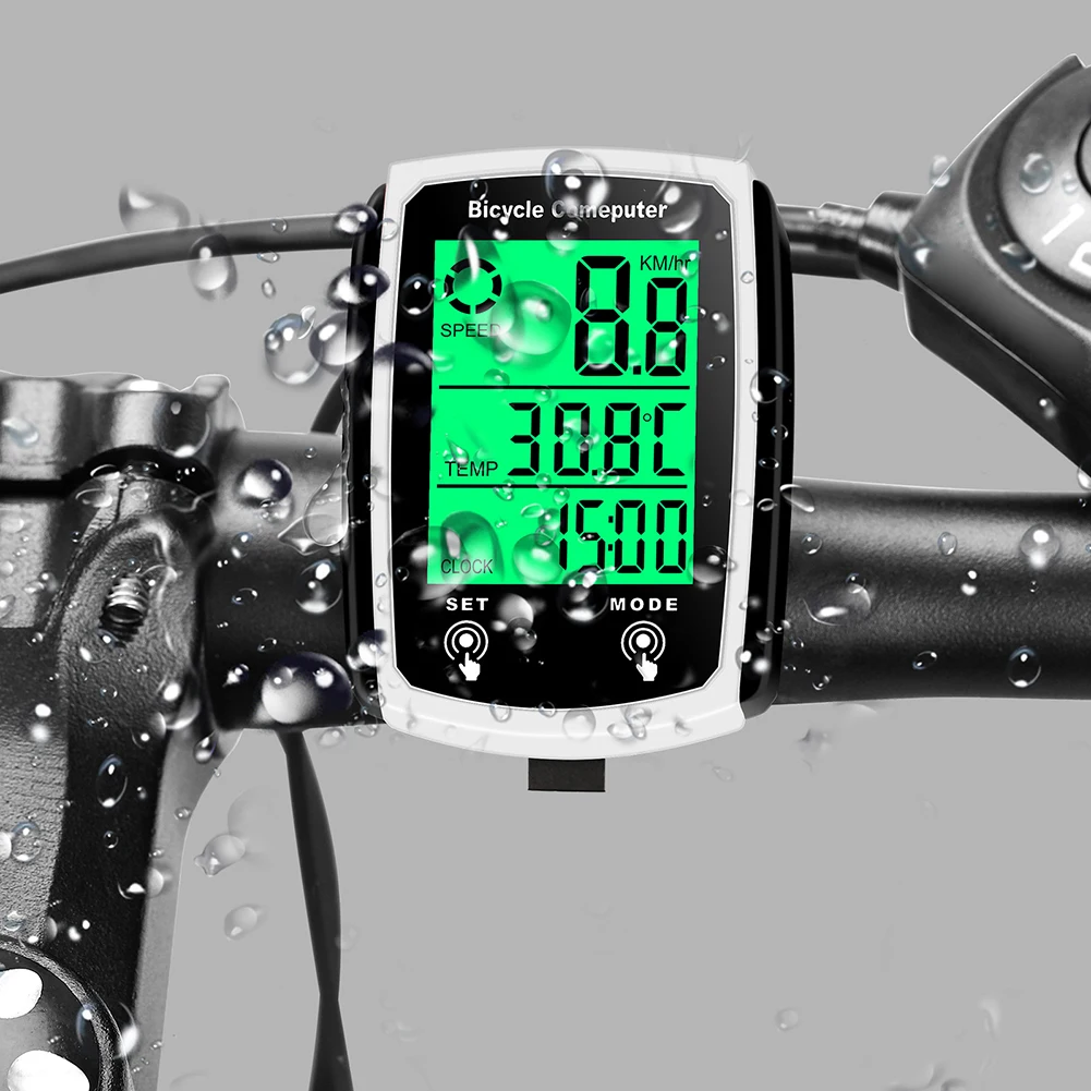 

Bicycle Luminous Code Meter Wired English Version Backlight Odometer Highway Mountain Bike LCD Tachometer Bicycle Accessories