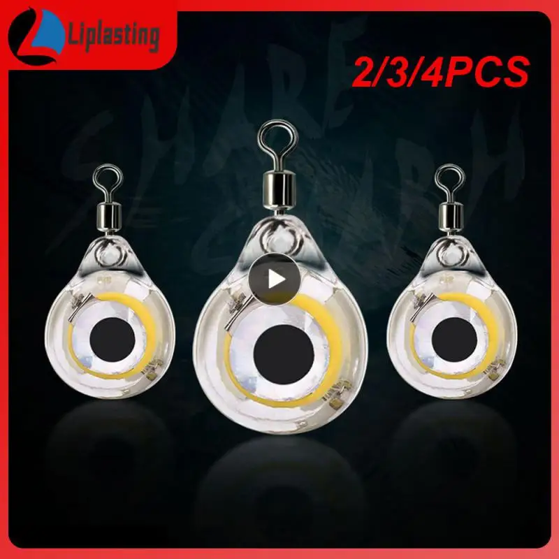 

2/3/4PCS Small Fish Trap Lamp Eye Shape Led Fish Bait Luminous Lamp Artificial Bait Deep Drop Underwater Fishing Goods Colorful