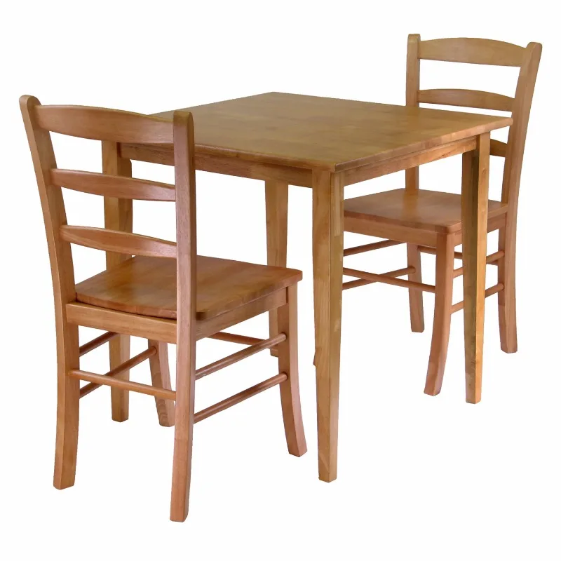 

Winsome Wood Groveland 3-Pc Dining Set, Square Table & 2 Ladder Back Chairs, Light Oak Finish furniture