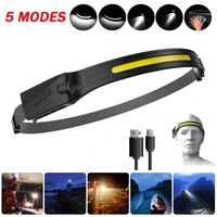 cobled headlamp usb headlight torch flashlight work light bar head band lamp outdoor tools for hiking cycling camping fishing
