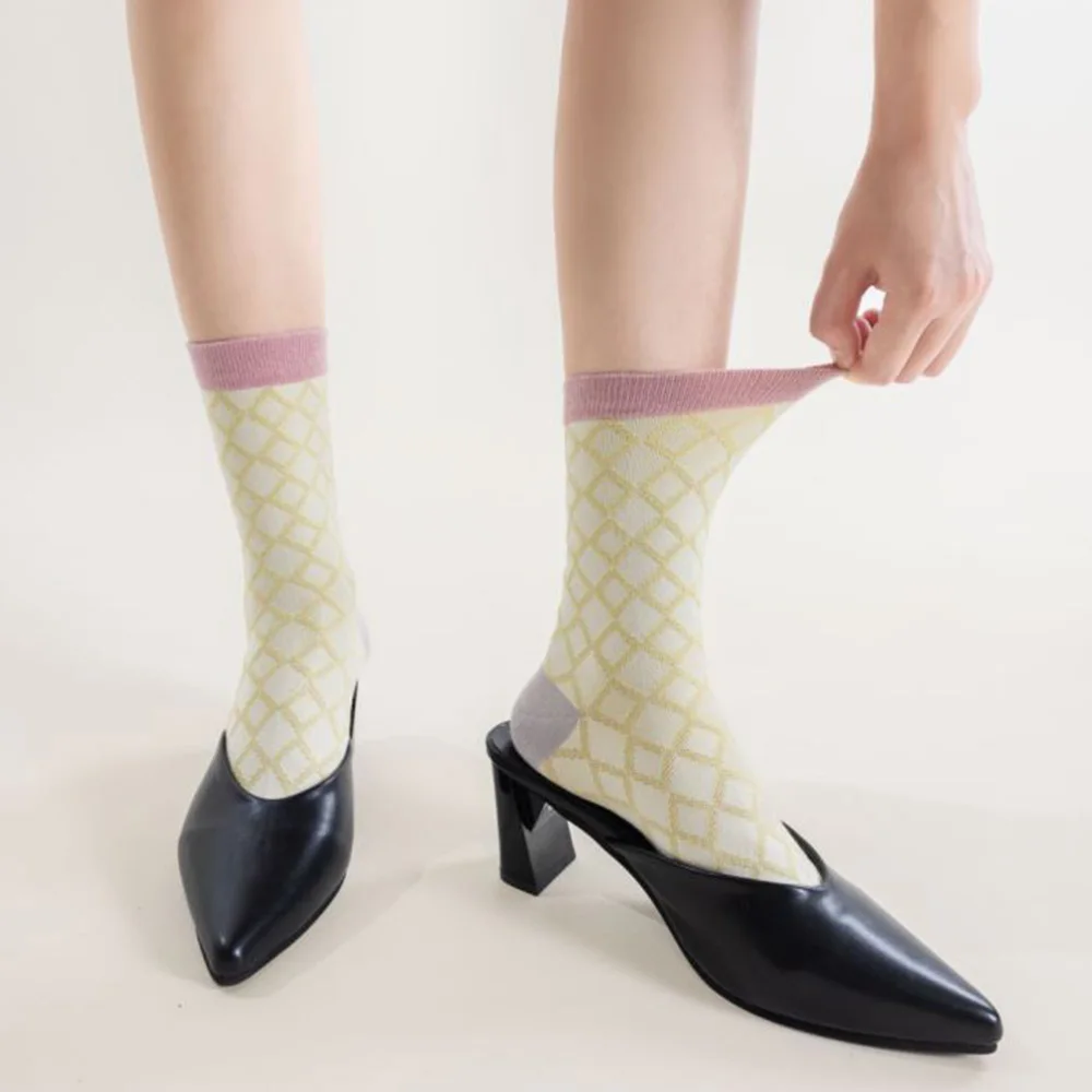 Носки женские в японском стиле модные элегантные милые домашние с цветами