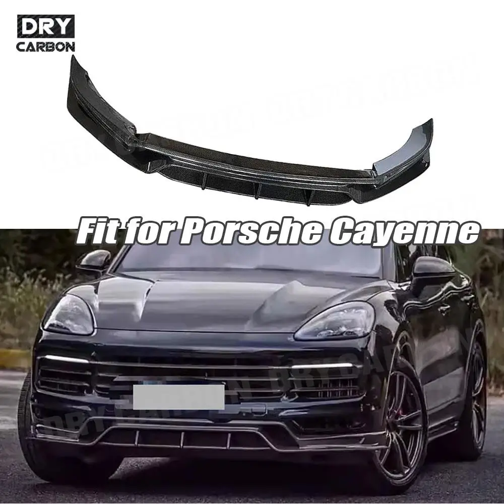 

Carbon Fiber Front Lip Spoiler Body Kit Accessories for Porsche Cayenne 2022 Car Bumper Guard FRP Black Bumper Chin