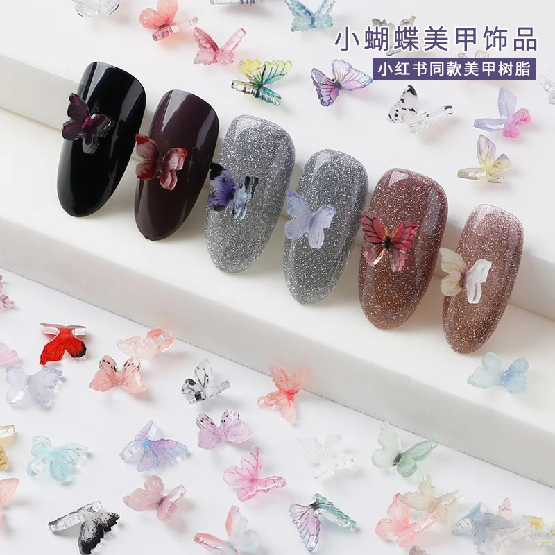 

50 шт./упаковка, бабочки для дизайна ногтей