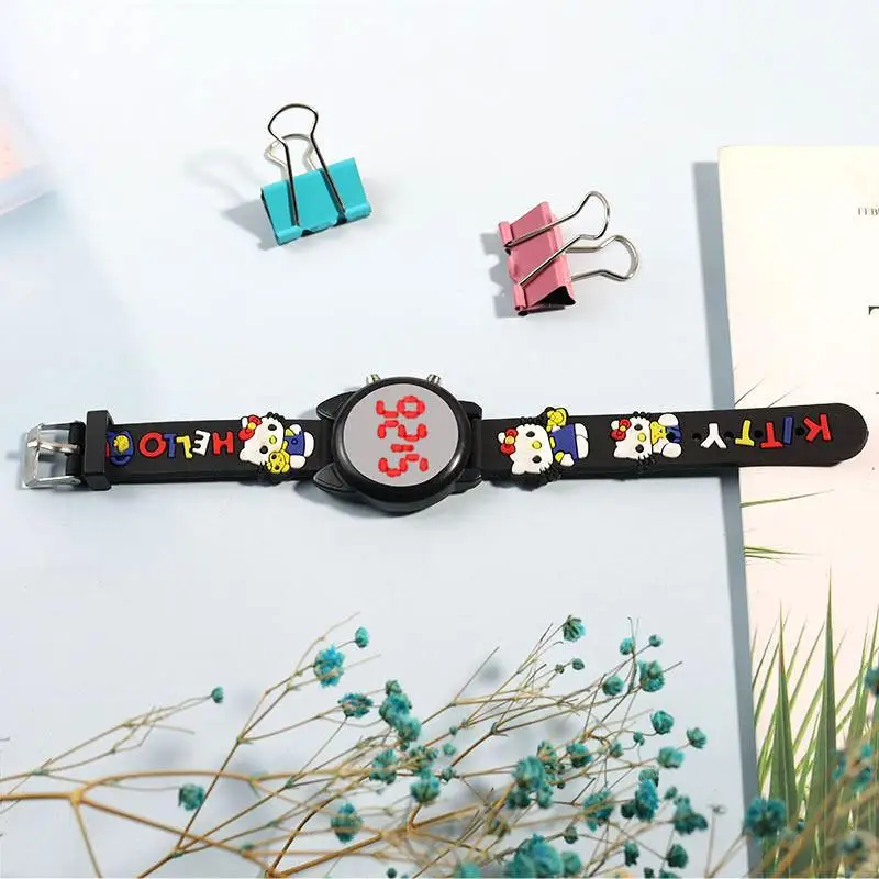 

Новые милые светодиодные электронные часы Sanrio Hellokitty, оригинальные модные трендовые подарки на день рождения, детские подарки, игрушки для девочек