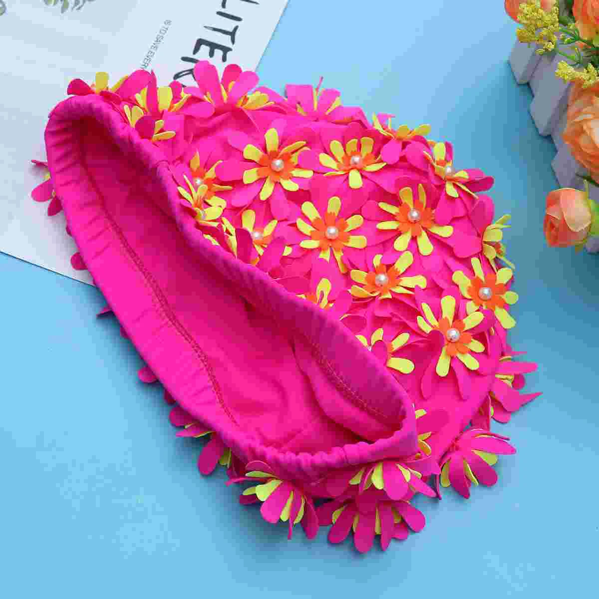 

1PC Fashion 3D Breathable Stylish Floral Pearl Bathing Hat