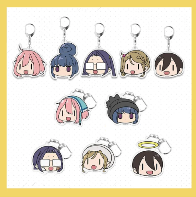 

Laid-Back Camp Yurucamp Shima Rin Sakura Kagamihara Nadeshiko Inuyama Aoi Ogaki Chiaki Keychain Anime Cosplay Figure Pendant Toy