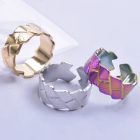 chunky ring opening rhombus stainless steel hydraulic rings for women accessories personality jewelry kpop fashion anillos mujer