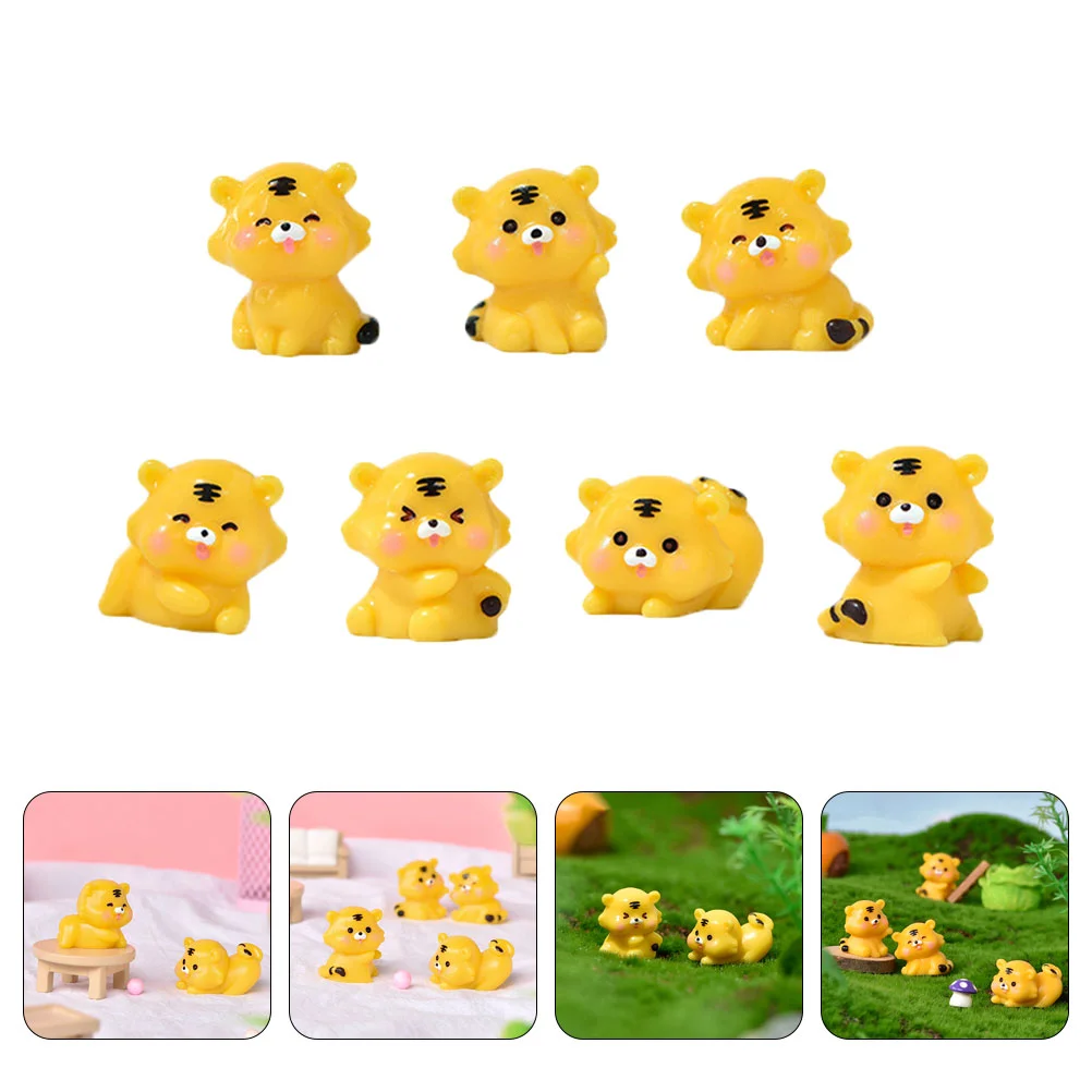 

7 шт., декоративные тигровые украшения из смолы