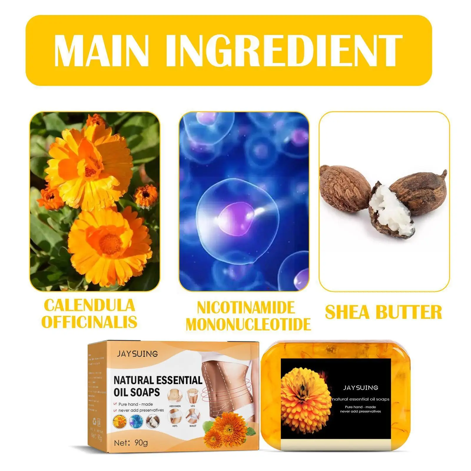 

Calendula Anti Cellulite Firming Soap, 90g Lost Wei-ght Full Soap Lymphatic Bar Drainage Slim-ming,ExtraFirm Body H3E5