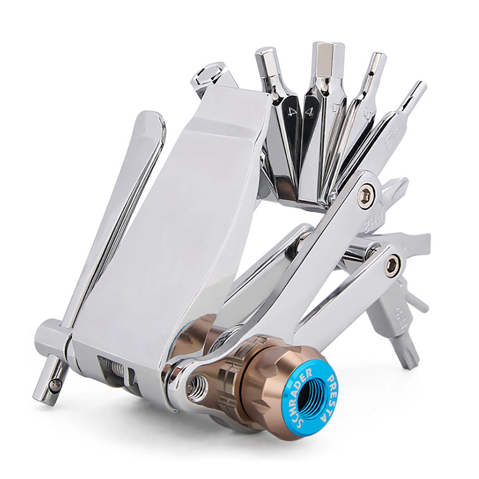 

16-функциональный портативный инструмент для ремонта велосипеда, многофункциональный инструмент для дорожных и горных велосипедов, ежедне...