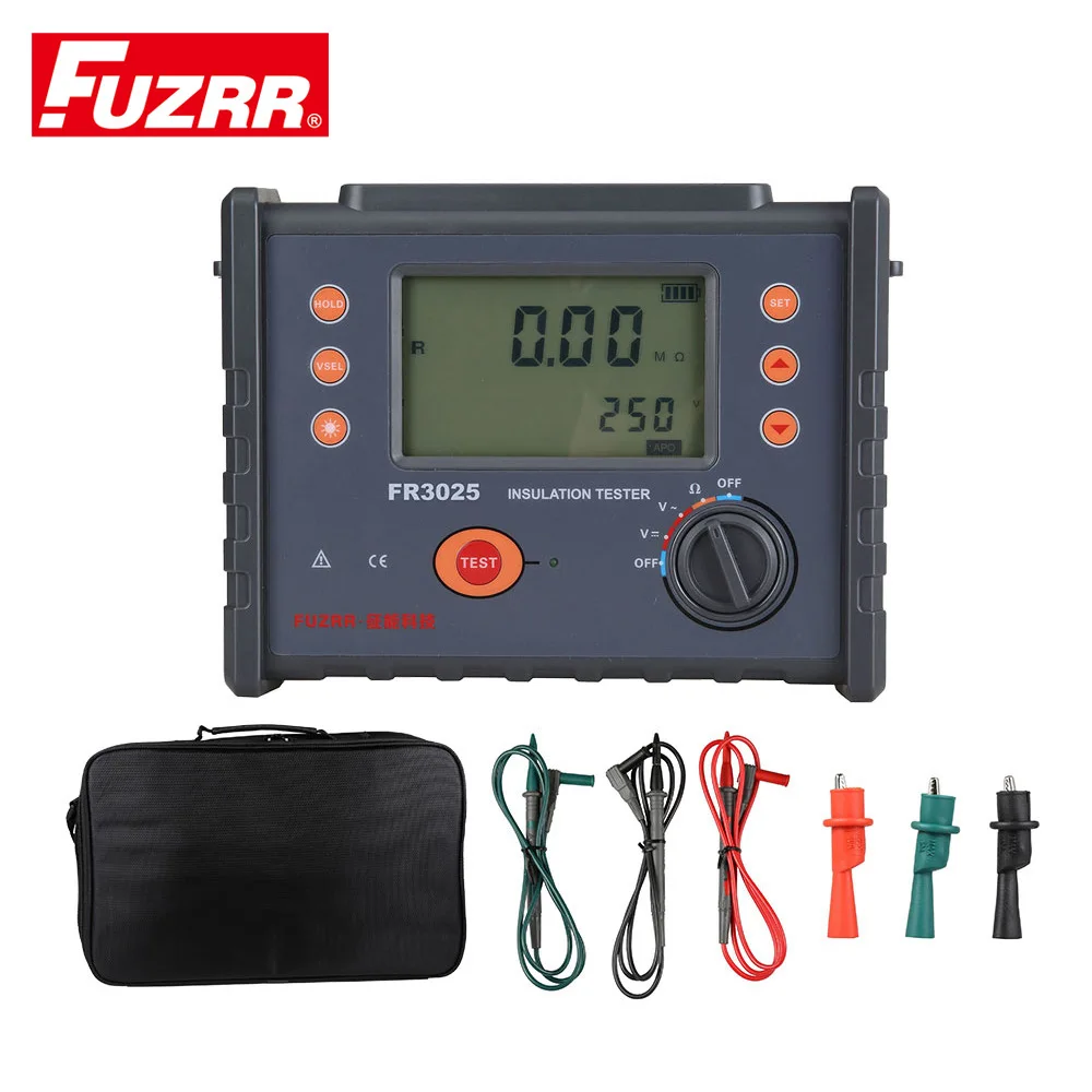 

Digital Insulation Resistance Meter 2500V FR3025 5000V FR3025E Insulation Resistance Test Voltage Test 0.01MΩ～200GΩ