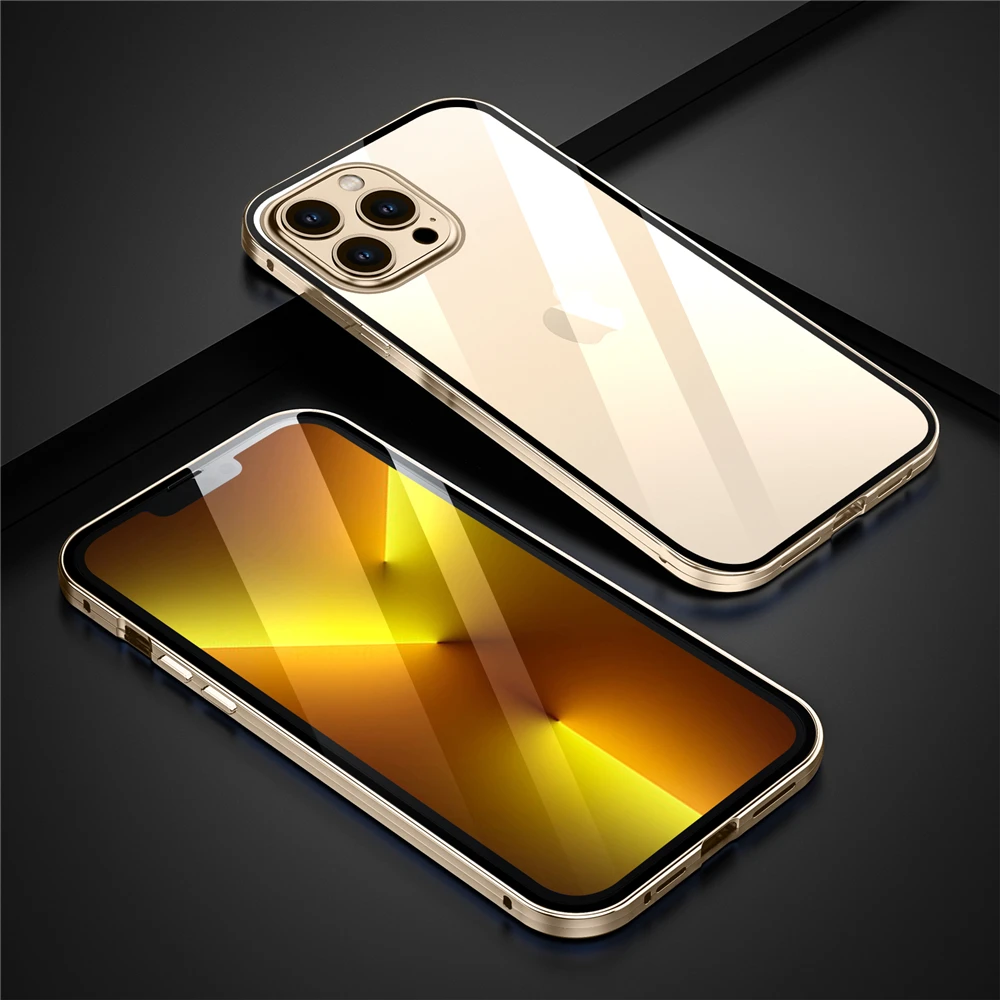 

Magnetic Metal Wireless Charging 360° Full Protection Cover For iPhone 13 Pro Max 12 Mini Case Shockproof Phone Case Coque Funda
