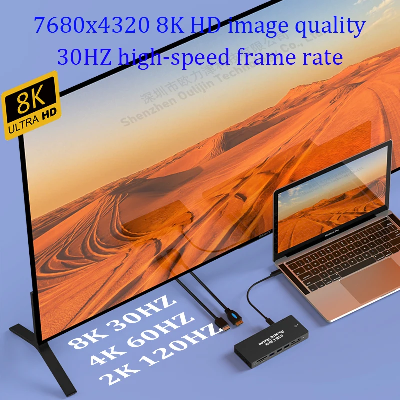 MST HUB USB 3.2 Gen2 10 ГБ/с Док-станция Thunderbolt для передачи данных 2 порта HDMI Дисплей 8K 30 Гц