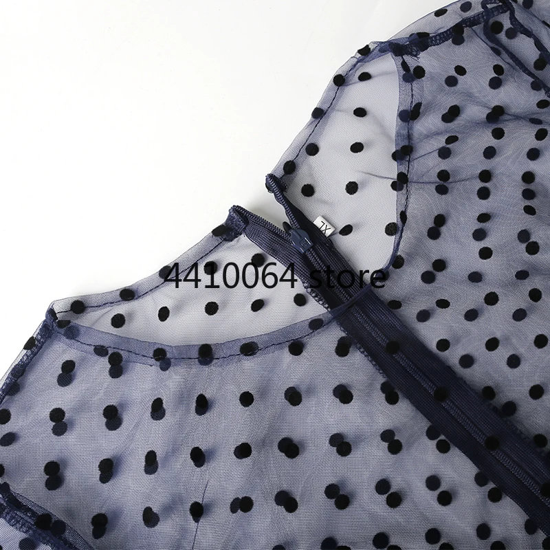 Женское Сетчатое платье в горошек большие размеры 2022 # |