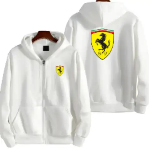 2023 New Ferrari f1 Logo Spring Print Fashion Atmospheric Casual Comfort Zipper Hoodie  Men's  And  Women's  Hoodies  Loose Type