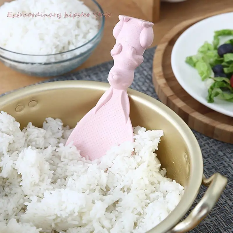 

Лучшая ложка для кролика из пшеничной соломы, может стоять, лопатка для кроличьего риса, антипригарная рисовая ложка