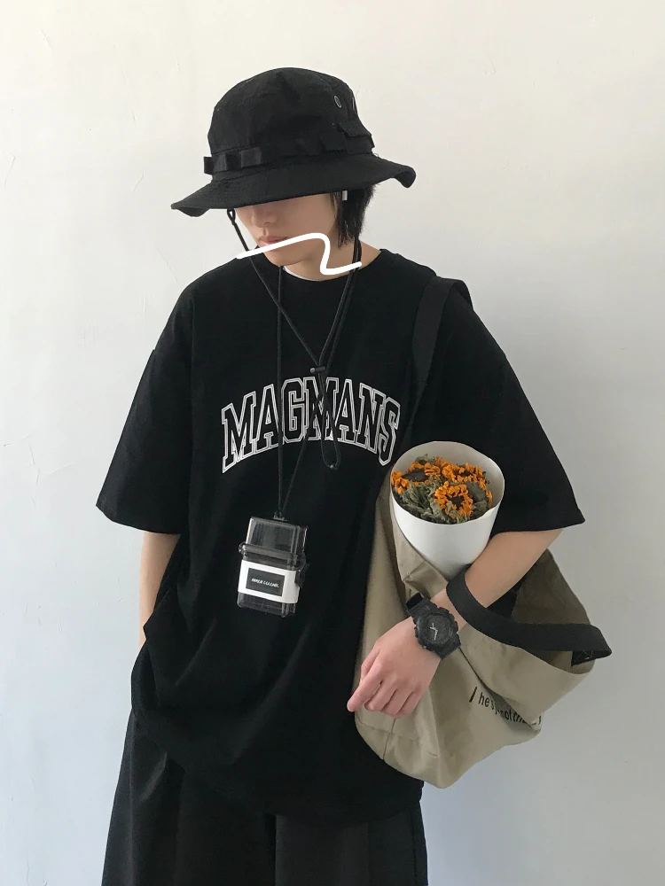 

ZCSMLL Summer Vintage work clothes t-shirt men's and women's loose BF style short sleeve T-shirt letter printing tee