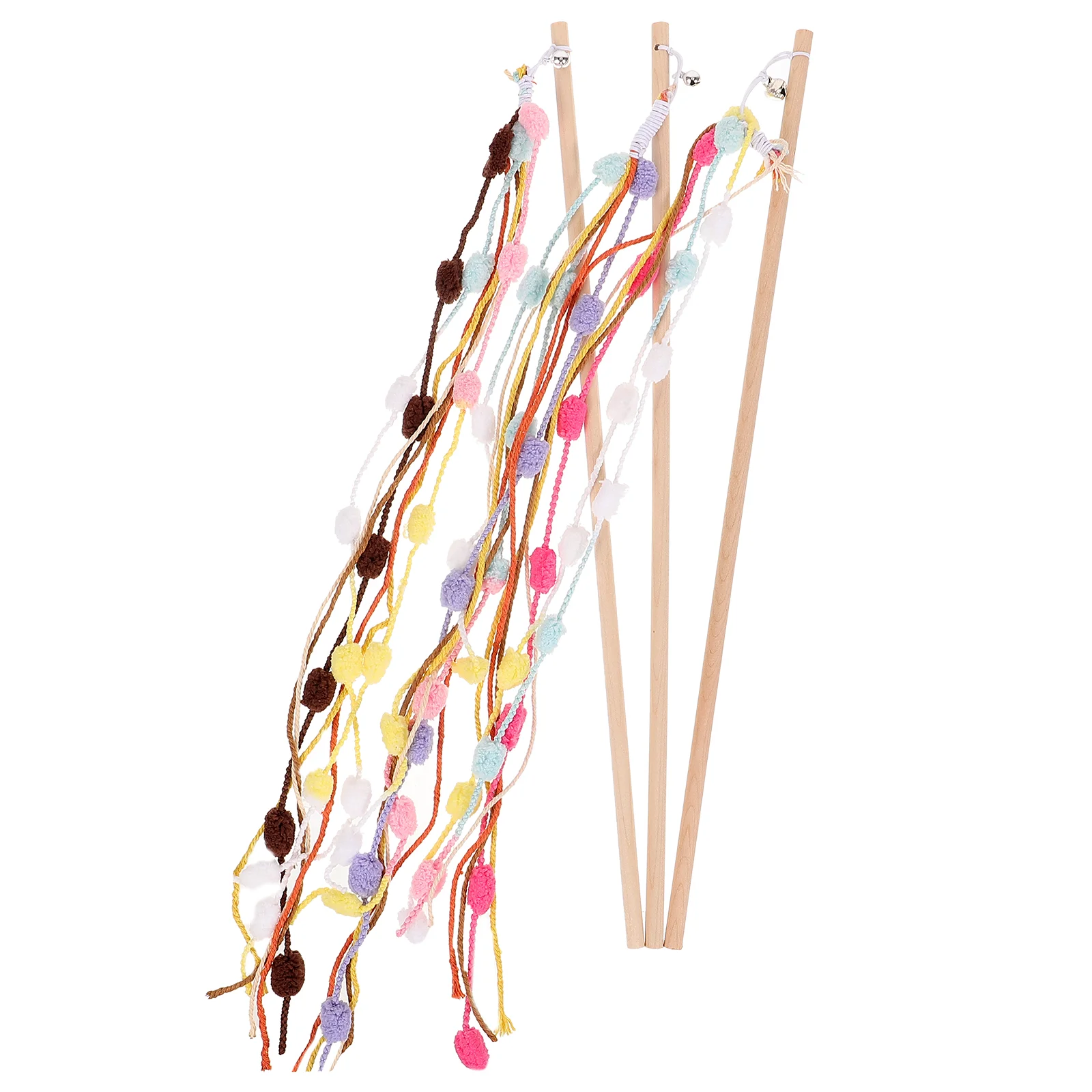 

Kitten Teasing Wand Cats Interactive Sticks Toys Attractive Hangings Teaser Funny Self-play Indoor Wooden