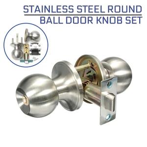 Stainless Steel Door Lock 25mm-45mm Bathroom Round Ball Door Knob Set Handle Passage Lock Contemporary Internal Door Knob Pair