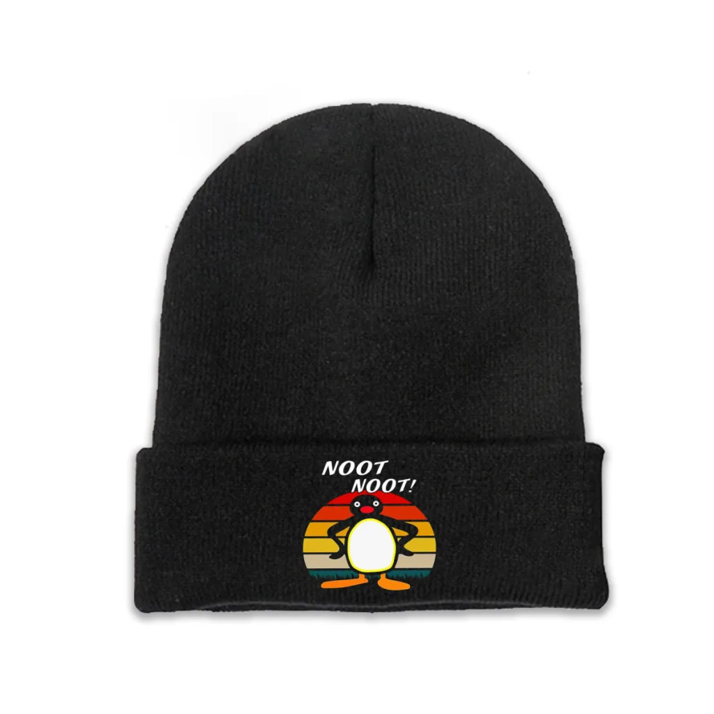 

Knit Hat Pingu Noot Pinga TV Winter Warm Beanie Caps Noot Retro Men Women Fashion Casual Bonnet