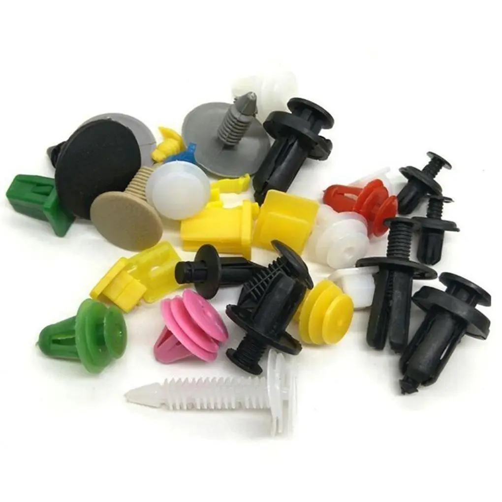 

100pcs Push Pins Universal Plastic Fastener for Car Fender Bumper Interior Panel Trim Rivet Color Size Random Fastener Clips