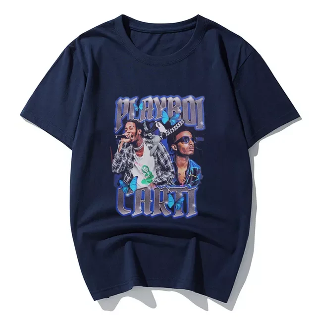 

NEW IN Carti T-shirt Vintage Rap Tee Shirt hip hop clothing T Shirt Women men loose Casual Summer Streetwear Tee Shirt Harajuku