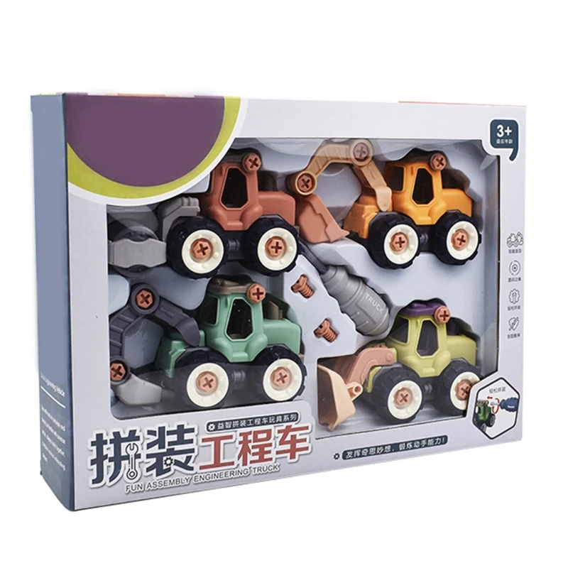 

4 Pieces/Set Simulation Pull Back Vehicle Model Construction Building Toy Kids