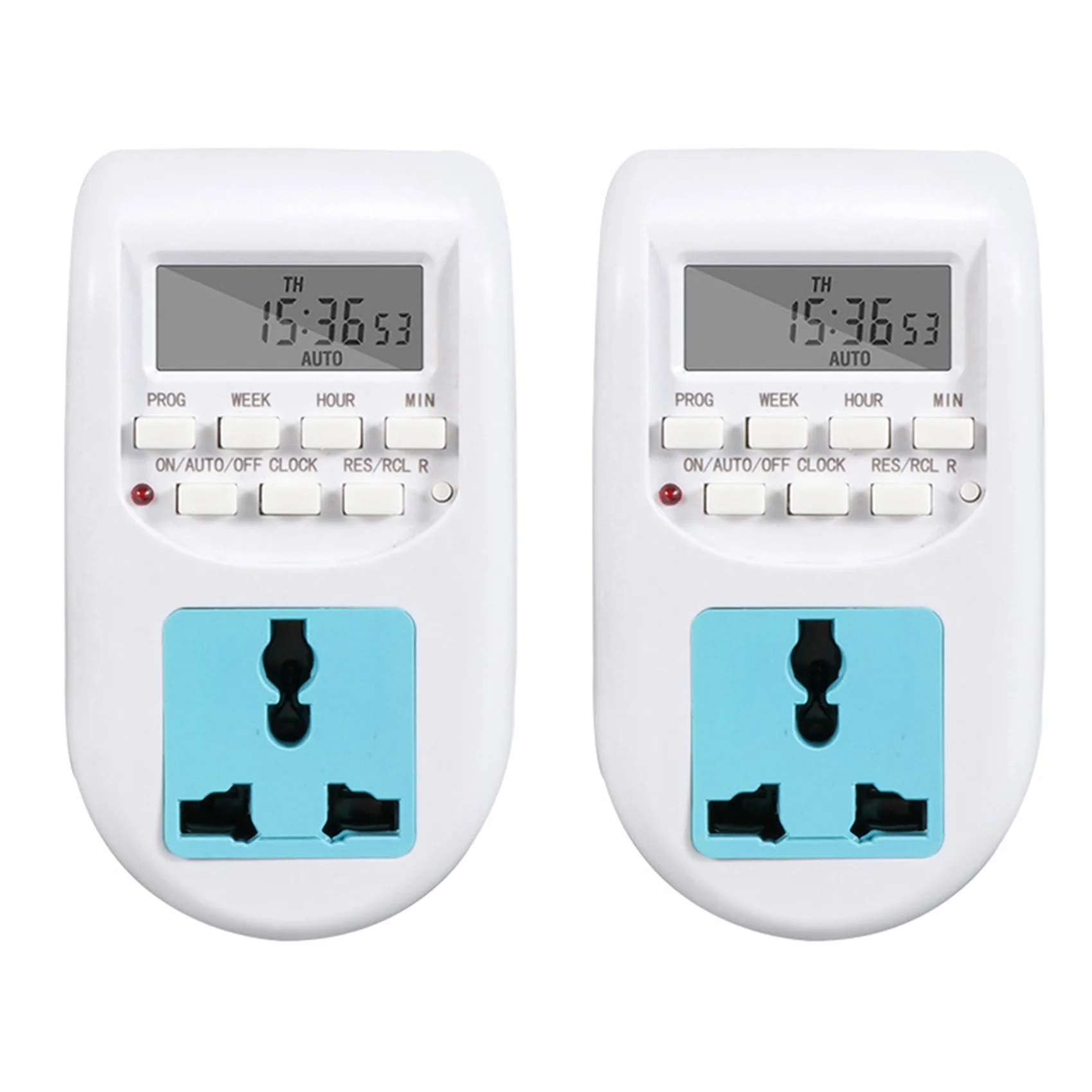 

2X LCD Digital Programmable Timer Switch Electronic Timer Socket Household Appliances For Home Garden Devices UK Plug