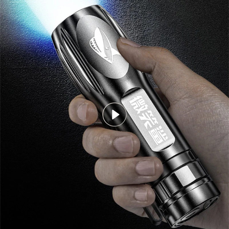 Mini Torch High Power LED Flashlight USB Rechargeable Fixed Focus Flash Lamp Portable Camping Waterproof Far range Flashlight