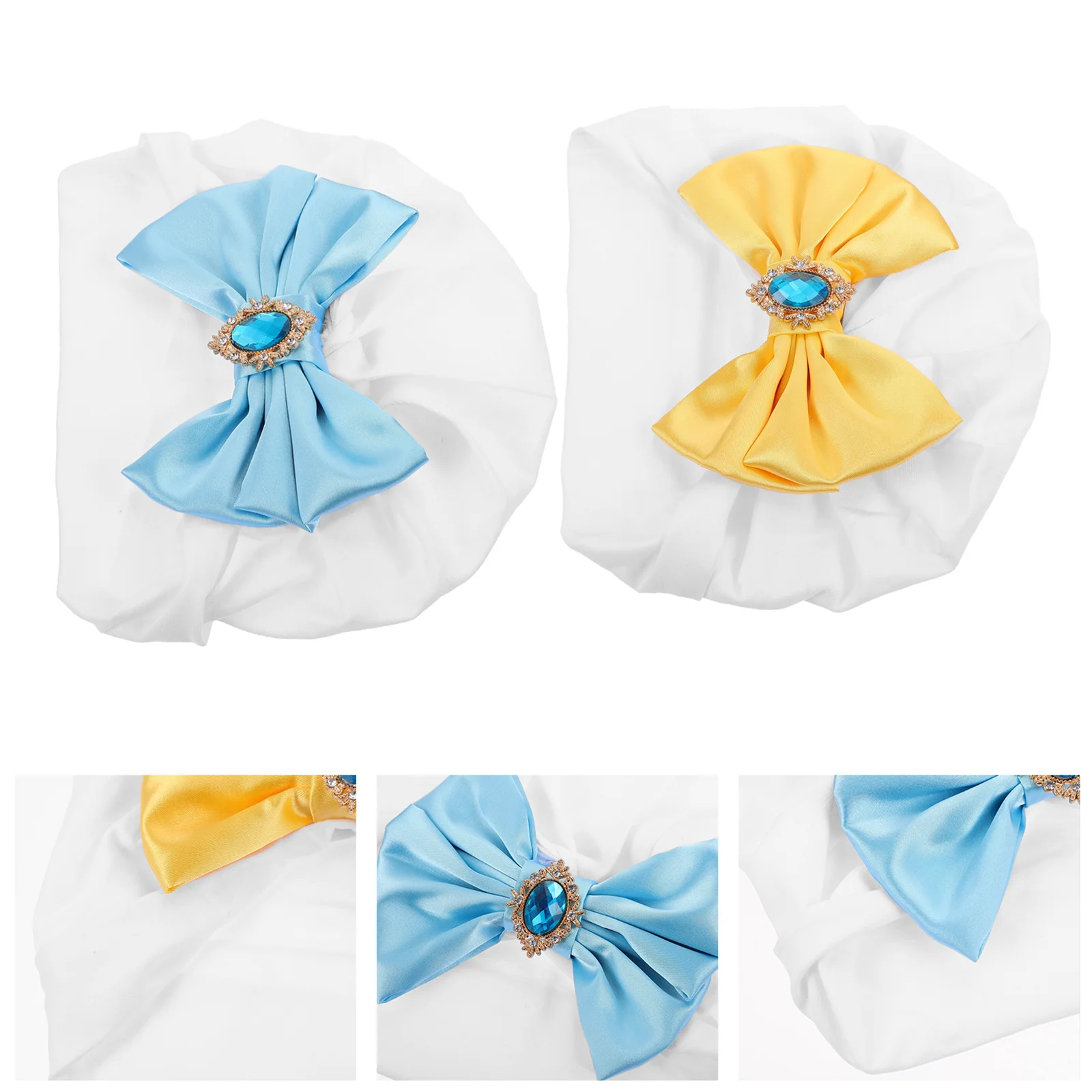 

2Pcs Pretty Baby Turban Hats Lovely Toddler Caps Kids Bow Beanie Headwraps