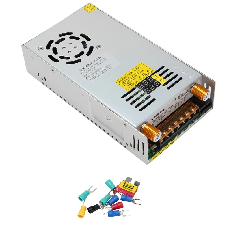 

480 Вт Регулируемый импульсный источник питания трансформатор, регулируемый переменный ток 110 В/220 В в постоянный ток 0-48 В с двойным цифровым
