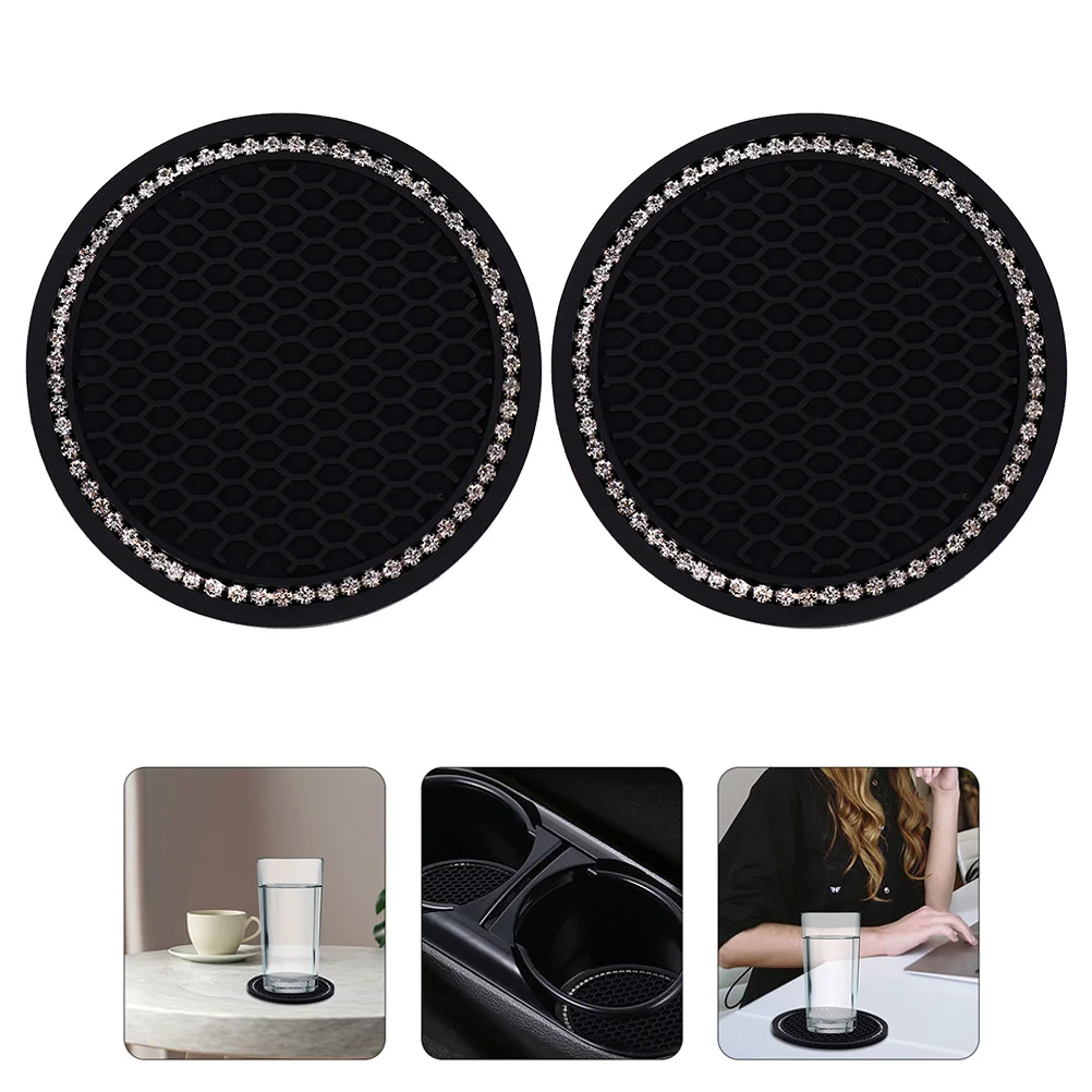 

2pcs Bling Coaster Anti- Cup Holder Vehicle Cup Holder Coasters for Auto