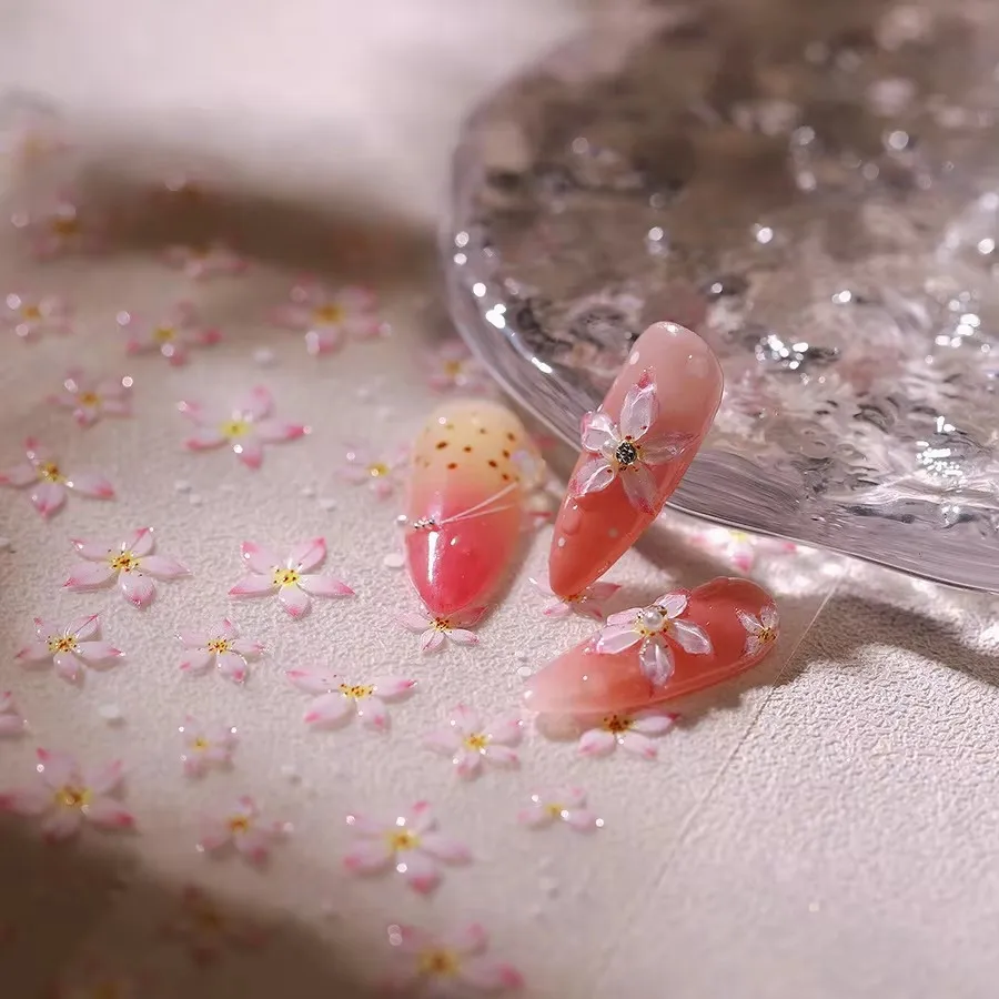 1 Шт. 5D Бронзовые Самоклеящиеся Желейные Цветочные Наклейки Для Ногтей