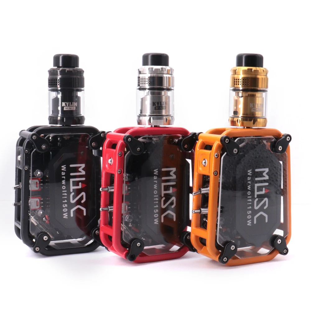 

Warwolf 150W Box Mod kit 3200mah cool flashing light dazzle colour huge vapor third gear pressure regulating e cigarette vape