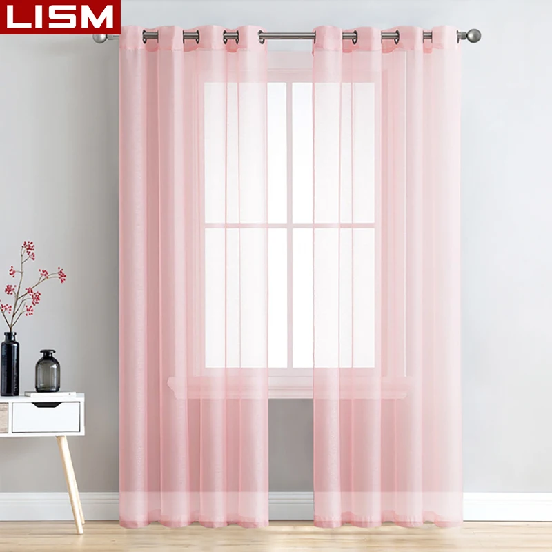 

LISM Sheer Curtains for Living Room Bedroom Kitchen Tulle White Curtain for Windows Voile Drapes Home Decorative Sheer Panels