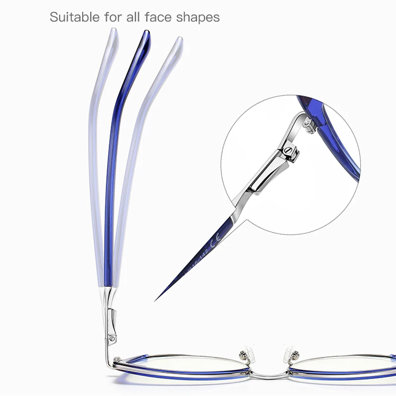 VCKA Women Butterfly Fashion Anti-blue Light Myopia Optics Glasses Frame Duotone Metal Custom Prescription Eyewear -0.50 TO -10