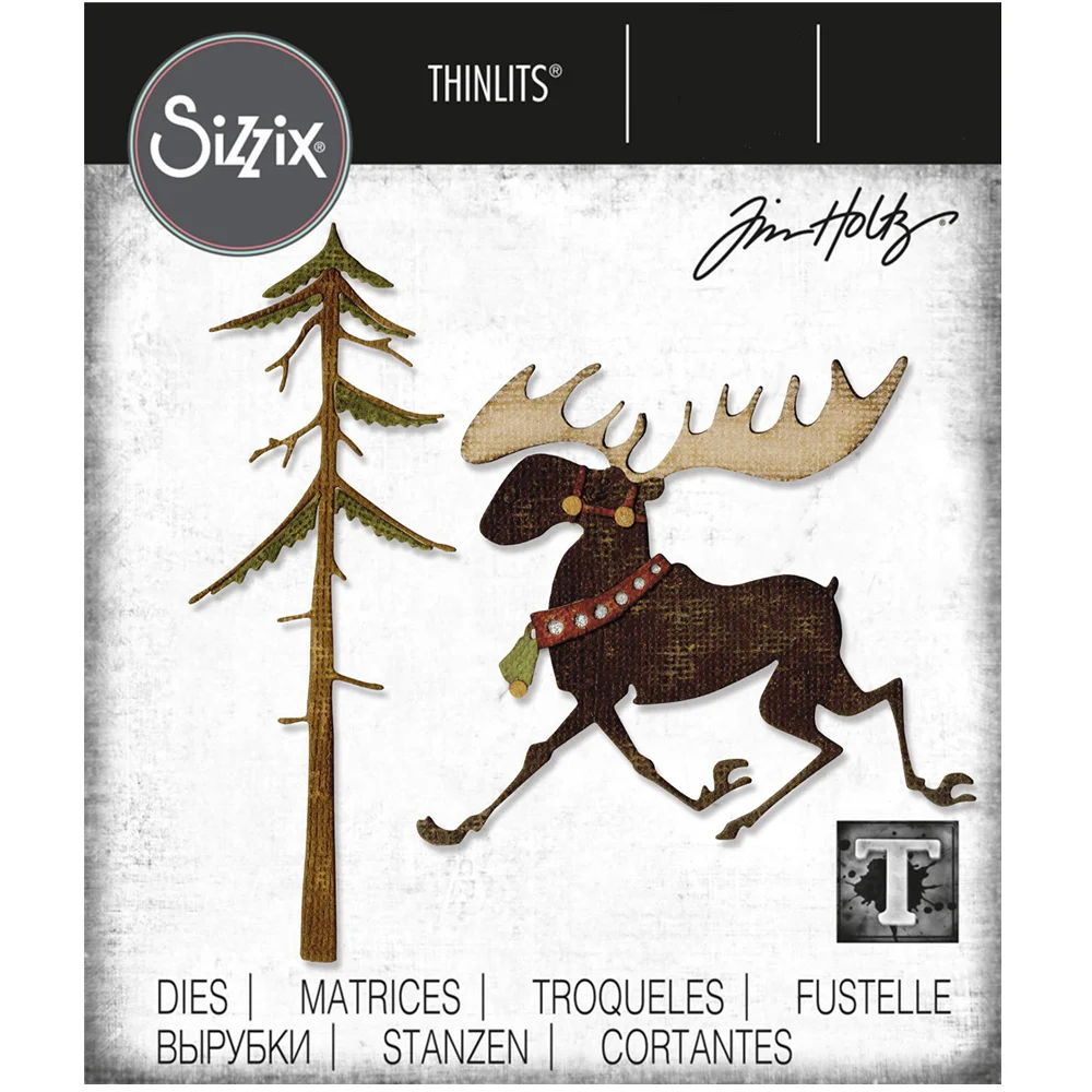 

Christmas Merry Moose New Metal Cutting Dies Scrapbook Embossed Make Paper Card Album Diy Craft Template Decoration 2022 Arrival