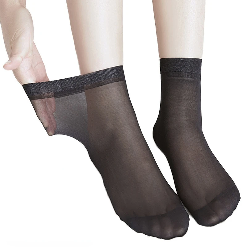 Носки женские ультратонкие прозрачные с кристаллами 10 пар |