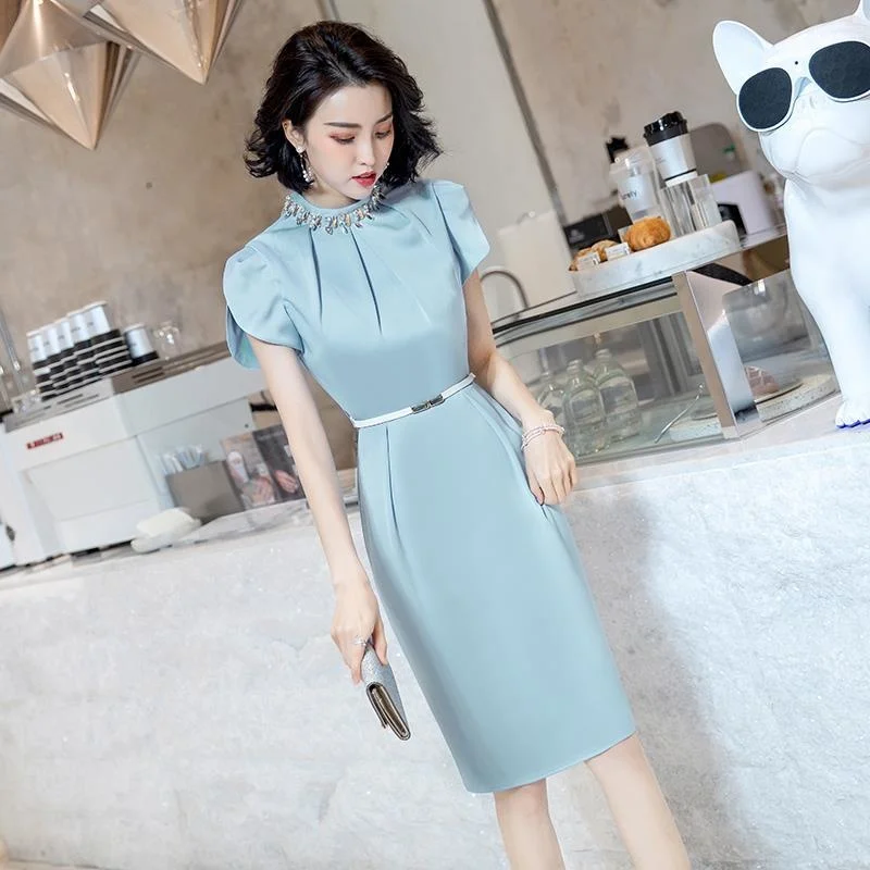 

Luxury Minority Evening Long Party Dress Elegant Blue Womanliness Formal Occasion Celebrity Summer High-end Banquet Dress Korean