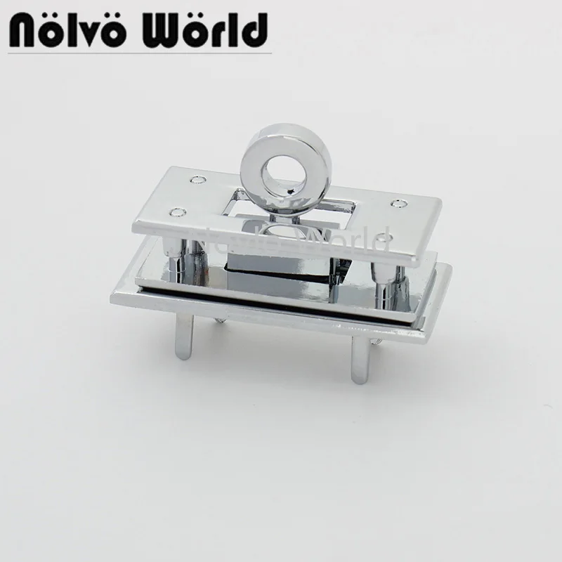 

5-30-50sets 40*18mm chrome color new peoducts turn lock with eyelets for chains purse a sets of lock hangbag fitting