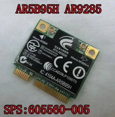 

SSEA Network Card for Atheros AR5B95H AR9285 Half Mini PCI-E Card for HP Pavilion DV6 DV7 CQ56 CQ62 G62 CQ42 CQ43 SPS 605560-005