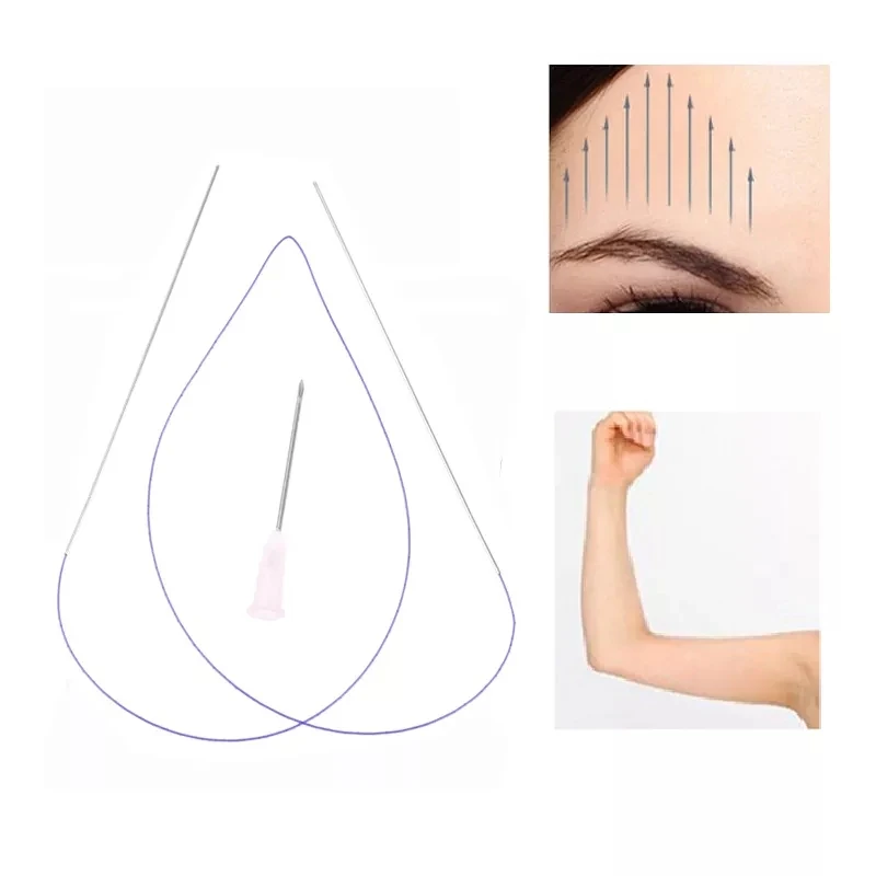 

1pcs Absorbable Cosmetic Korea Grade Double Needle Face Contour Lifting 4D Cones Cog Molding Pdo Thread Hiloes Tensores Faciales