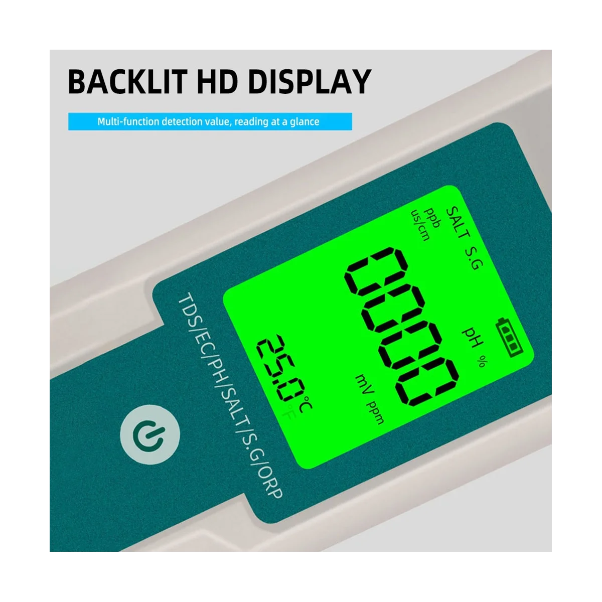 7 в 1 тестер качества воды PH/ORP/EC/TEMP/Соль/S.G/TDS тестовая ручка с ЖК-подсветкой