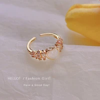 fashion zircon love sparkling delicate open ring female sweet and lovely metal ring luxury girl wedding jewelry