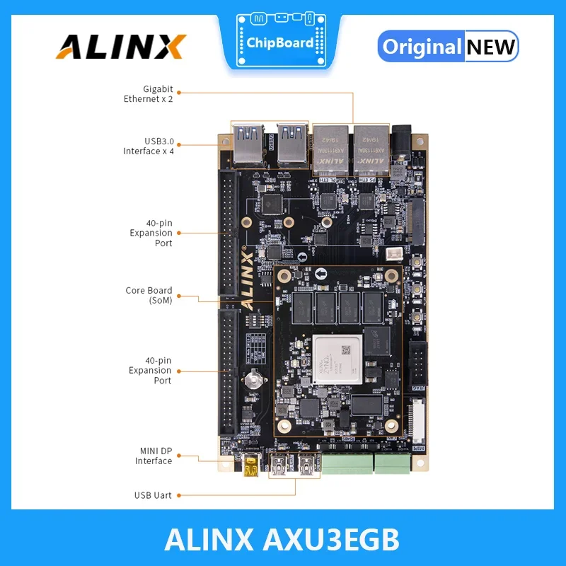 Макетная плата ALINX AXU3EGB: Xilinx Zynq UltraScale + MPSoC XCZU3EG FPGA макетная AI Vitis-AI DPU 4K видео