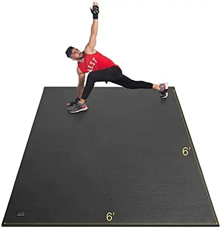 

Large Exercise Mat 6'x6'x7mm, Workout Mats for Home Gym Flooring, Extra Wide and Thick Durable Cardio Mat, High Density