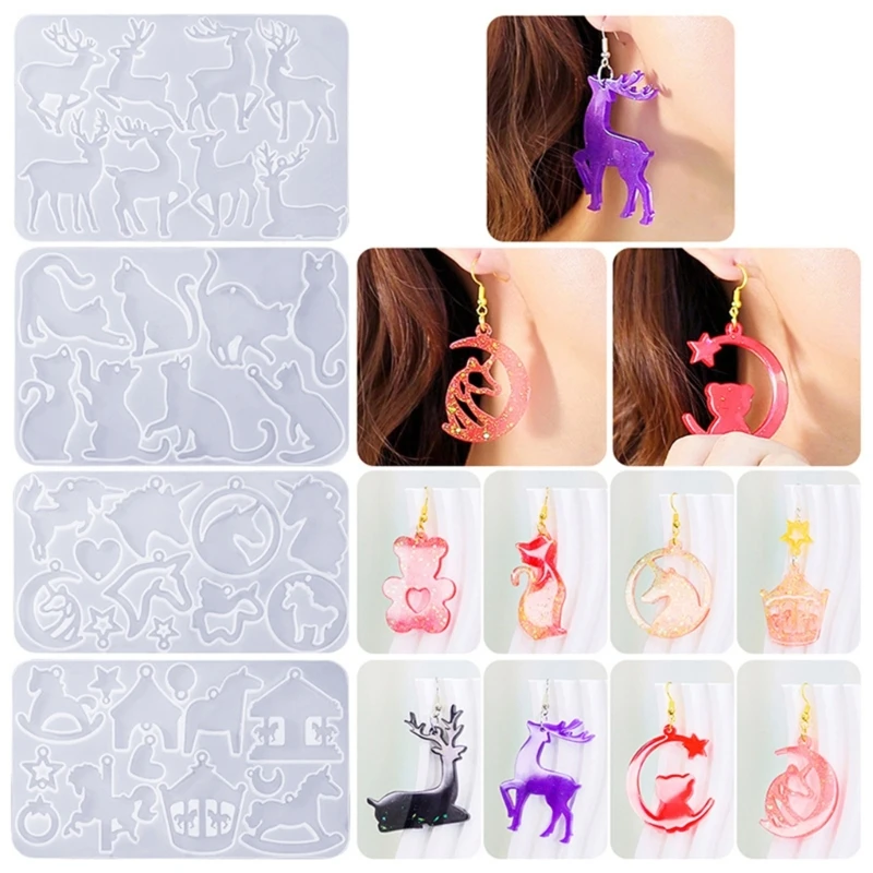 

Earring Pendant Silicone Mold UV Epoxy Resin Mould Jewelry Making Tool DIY Ear Rings Ornament Handmade Crafts Supplies